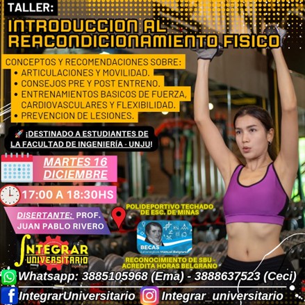 Taller – Introducción al Reacondicionamiento Físico